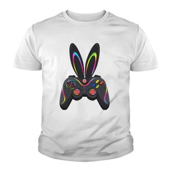 Gaming Controller With Bunny Ears Funny Easter Video Game Youth T-shirt | Mazezy