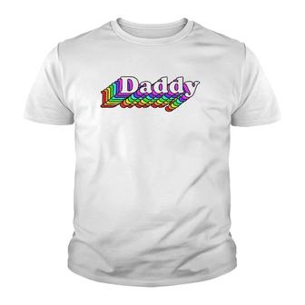 Gay Daddy Bear Retro Style Lgbt Rainbow Lgbtq Pride Daddy Youth T-shirt - Thegiftio UK