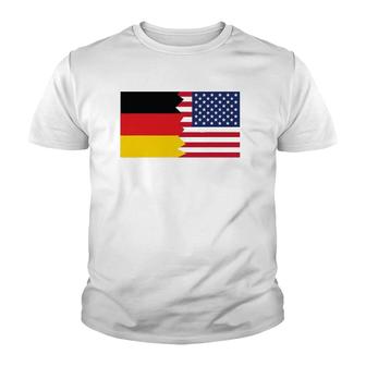 German American Half Germany Half America Flag Youth T-shirt - Thegiftio UK