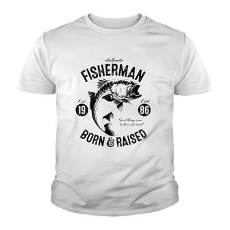 Gift For 35 Years Old Fisherman Fishing 1986 35Th Birthday Youth T-shirt - Seseable