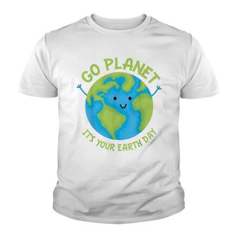 Go Planet Its Your Birthday Kawaii Cute Earth Day Boys Girls Youth T-shirt - Seseable