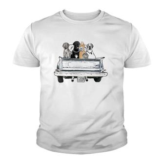 Great Danes In A Pickup Truck Top For Men - Large Dog Dad Youth T-shirt - Thegiftio UK