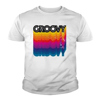 Groovy Distressed Vintage Retro 60S 70S Youth T-shirt | Mazezy