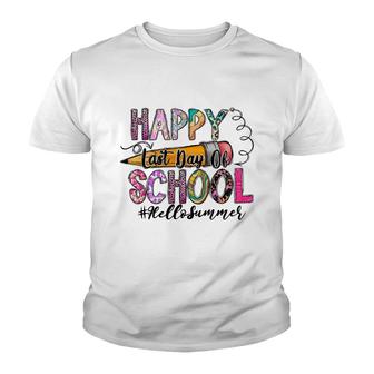 Happy Last Day Of School Teacher Student Graduation Leopard Youth T-shirt - Thegiftio UK