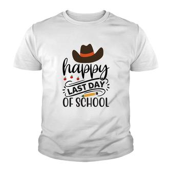 Happy Last Day Of School With Black Cowboy Hat Youth T-shirt - Seseable