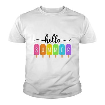 Hello Summer Ice Cream Family Vacation Popsicle Ice Beach V2 Youth T-shirt - Thegiftio UK