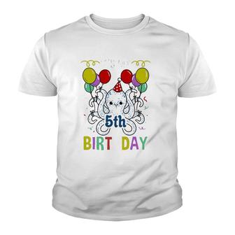 Its My 5Th Birthday Octopus Youth T-shirt - Thegiftio UK