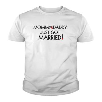 Kids Mommy Daddy Just Married Youth T-shirt - Thegiftio UK