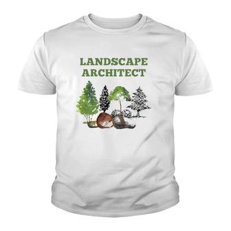 Landscape Architect Lawn Care Landscaping Youth T-shirt | Mazezy