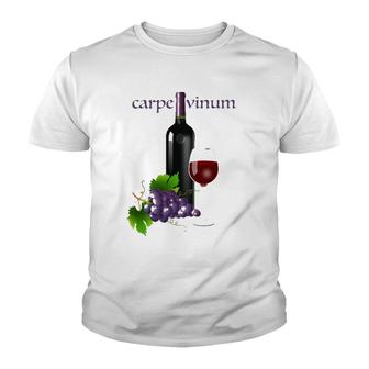 Latin Phrase - Carpe Vinum Seize The Wine Youth T-shirt - Thegiftio UK