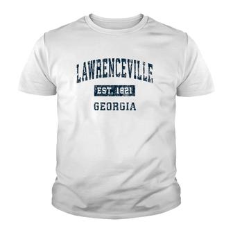 Lawrenceville Georgia Ga Vintage Sports Design Navy Print Youth T-shirt - Thegiftio UK
