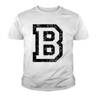 Letter B Vintage Black And White Youth T-shirt