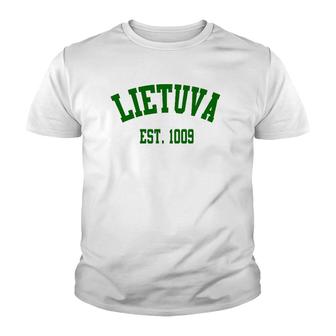 Lietuva Est 1009 Lithuania Strong Apparel Youth T-shirt - Thegiftio UK