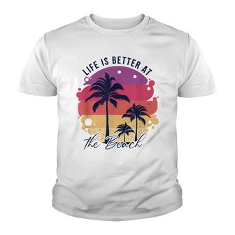 Life Is Better At The Beach - Summer Vacation Vintage Retro Youth T-shirt - Thegiftio UK