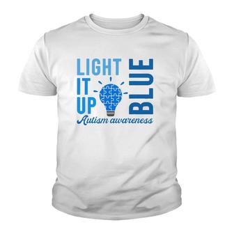 Light It Up Blue Autism Awareness S Men Women Autistic Youth T-shirt - Thegiftio UK