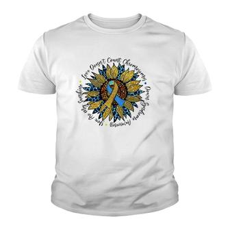 Love Doesnt Count Chromosomes Down Syndrome Sunflower Youth T-shirt - Thegiftio UK