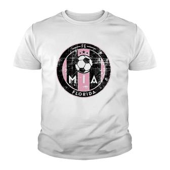 Miami Soccer Jersey Original Design Round Badge Distressed Youth T-shirt - Thegiftio UK