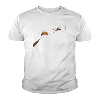 Michelangelo Creation Adam Burger Hamburger Beef Lover Tee Youth T-shirt - Thegiftio UK