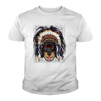 Native Indian Dachshund Native American Indian Dog Lovers Youth T-shirt | Mazezy
