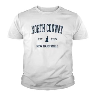 North Conway New Hampshire Nh Vintage Sports Design Navy Pri Youth T-shirt - Thegiftio UK