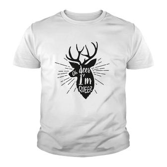 Oh Deer Im Queer Lgbt Pride Gift Gay Lesbian March Youth T-shirt | Mazezy
