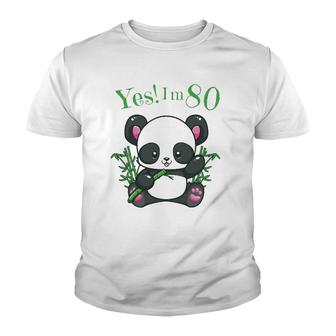 Panda 80Th Birthday Gift Birthday Outfit 80 Ver2 Youth T-shirt - Thegiftio UK