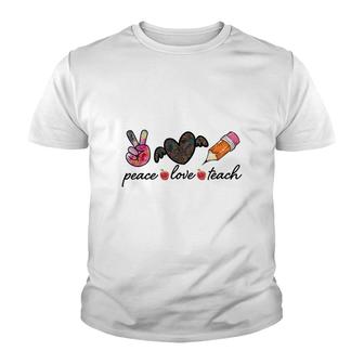 Peace Love Teach Heart Wings Great Graphic Youth T-shirt - Seseable