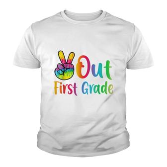 Peace Out First Grade Tie Dye Graduation Class Of 2021 Youth T-shirt - Thegiftio UK