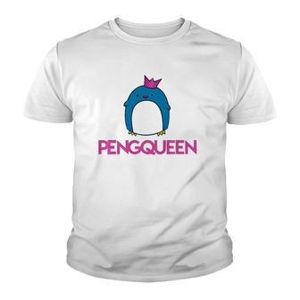 Pengqueen Penguin Queen Cute Funny Penguin Gift Youth T-shirt | Mazezy