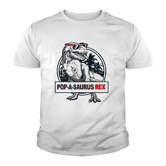 Popasaurus Rex Papa Grandpa Dinosaur Funny Fathers Day Gift Youth T-shirt - Thegiftio UK