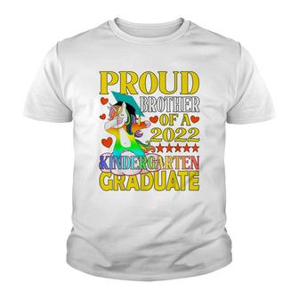 Proud Brother Of 2022 Kindergarten Graduate Unicorn Dabbing Youth T-shirt - Thegiftio UK