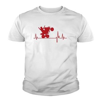 Quad Heartbeat Four Wheeling Atv 4 Wheeler Youth T-shirt - Thegiftio UK