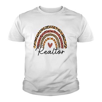 Realtor Leopard Rainbow Real Estate Agent Real Estate Life Youth T-shirt | Mazezy DE