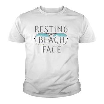 Resting Beach Face Summer Tee With Sunglasses Youth T-shirt - Thegiftio UK