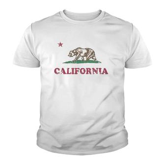 Retro California Republic Flag Gift Youth T-shirt - Thegiftio UK