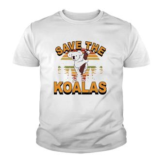 Retro Vintage Animal Lover Gift Save The Koalas Youth T-shirt | Mazezy