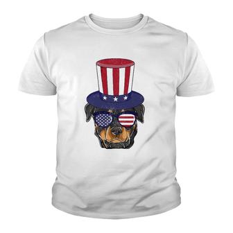 Rottweiler Patriotic Dog Mom & Dad S 4Th Of July Usa Youth T-shirt - Seseable