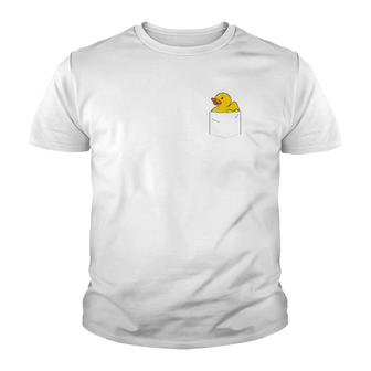Rubber Duck In Pocket Rubber Duckie Youth T-shirt | Mazezy