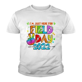 School Field Day Pop It Student Im Just Here For Field Day Youth T-shirt - Thegiftio UK