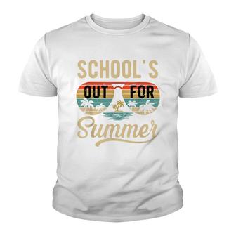 Schools Out For Summer Teacher Sunglasses Last Day Of School Youth T-shirt - Seseable