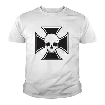 Skull & Iron Cross Halloween Costume Youth T-shirt - Thegiftio UK