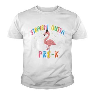 Straight Outta Pre-K 2021 Flamingo Graduate Youth T-shirt - Thegiftio UK