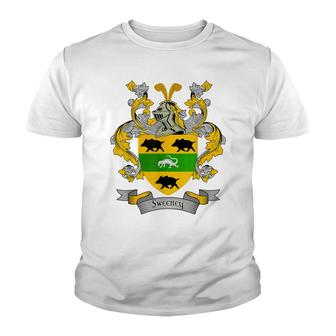 Sweeney Coat Of Arms | Sweeney Surname Family Crest Youth T-shirt - Seseable
