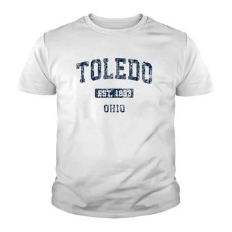 Toledo Ohio Oh Vintage Athletic Sports Design Youth T-shirt - Thegiftio UK