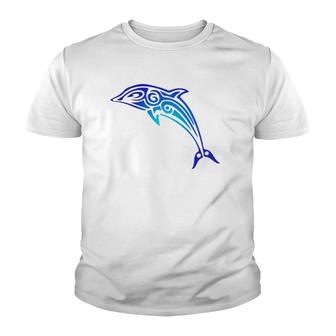 Tribal Dolphin Gift Hawaii Islander Polynesian Maori Art Youth T-shirt - Thegiftio UK