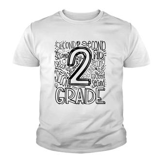 Typography 2Nd Grade Teacher Student Back To School Youth T-shirt - Seseable