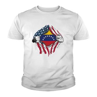 Venezuelan Blood Inside Me Venezuela Flag Bandera Vzla Youth T-shirt - Thegiftio UK