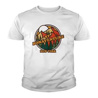 Vintage St Bonaventure New York Mountain Hiking Print Youth T-shirt - Thegiftio UK