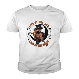 Witch Halloween Live By The Sun Love By The Moon Youth T-shirt - Thegiftio UK