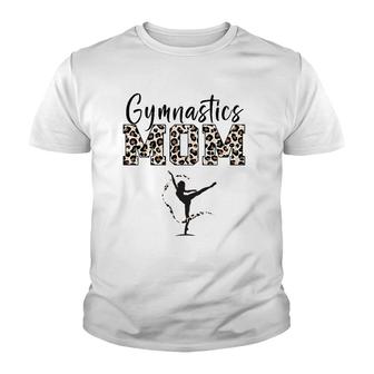 Womens Gymnastics Mom Leopard Print Womens Proud Gymnast Mother Youth T-shirt | Mazezy AU